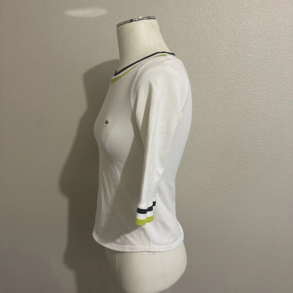 Lacoste Y2K Round Neck 1/2 Sleeves Top Tenis Activewear Preppy - Picture 4 of 7